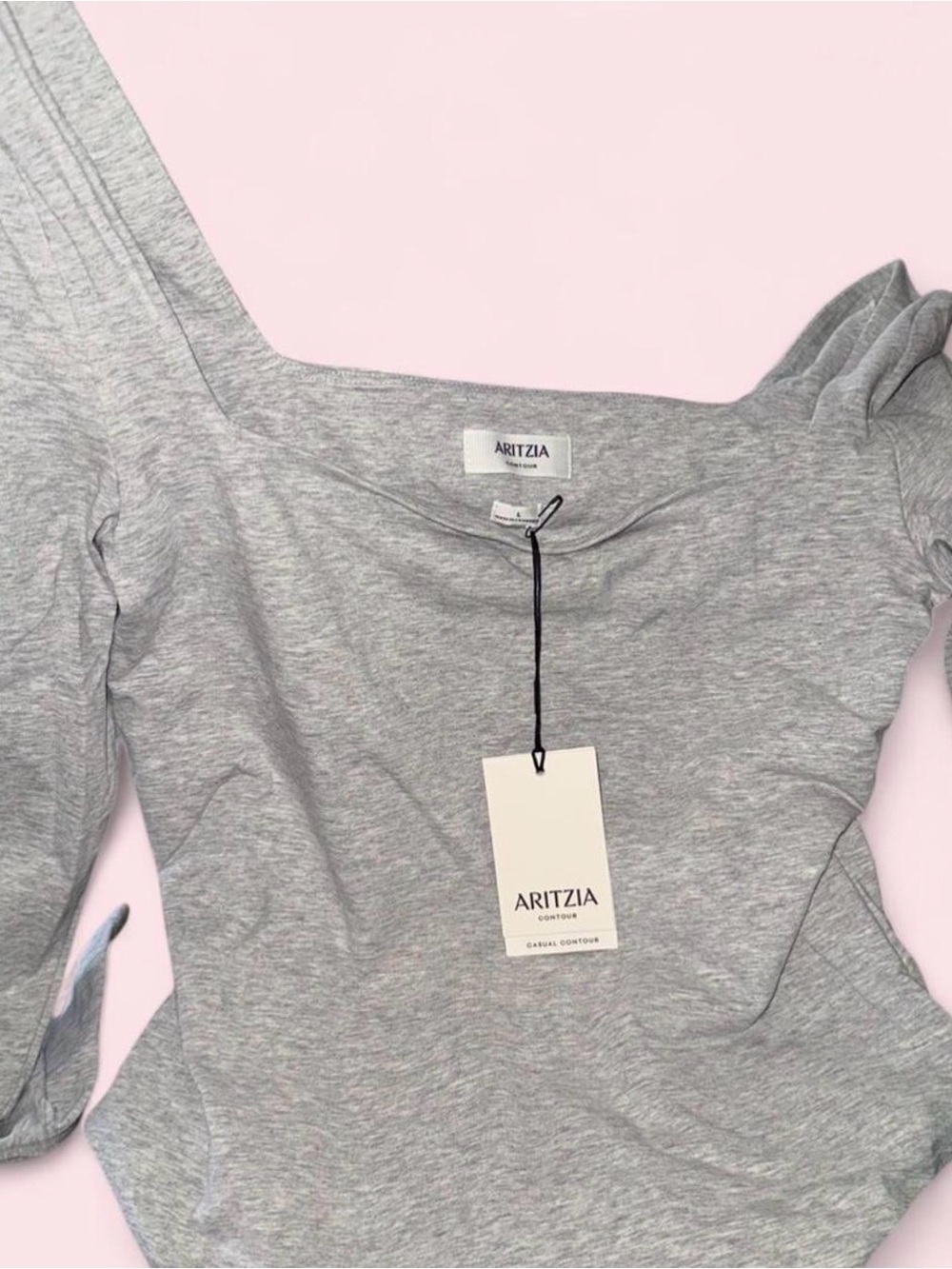 Aritzia Light Grey Long Sleeve contour Top